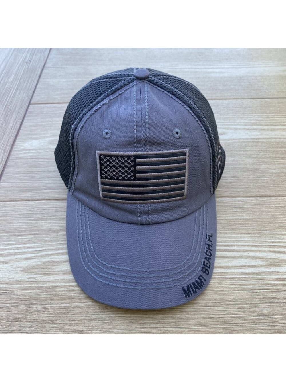 Baseball Cap Tactical Snap Back Miami Beach USA Adjustable Strap Hat Patriotic